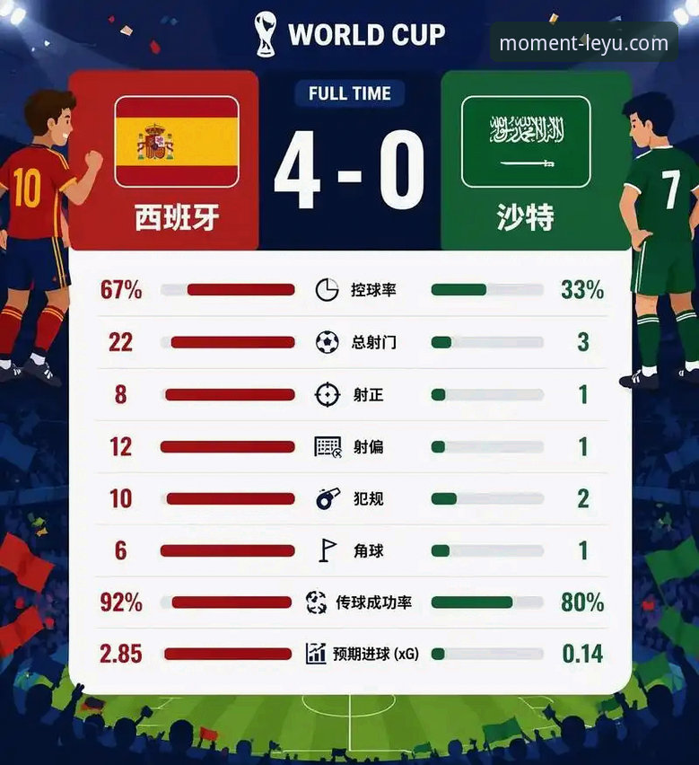 2026乐鱼官网在线娱乐平台 资深用户分享:西班牙4-0大胜沙特背后的数据密码,从289分钟球荒到前25分钟3球